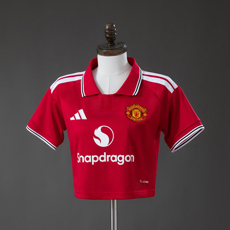 Manchester United 2026/27 Hemmaställ Dam Crop Top Matchtröja