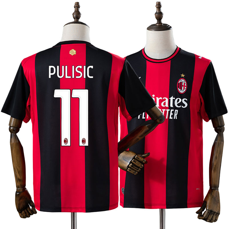 AC Milan 2026/27 Christian Pulisic 11 Hemmaställ Herr Röd Svart Matchtröja