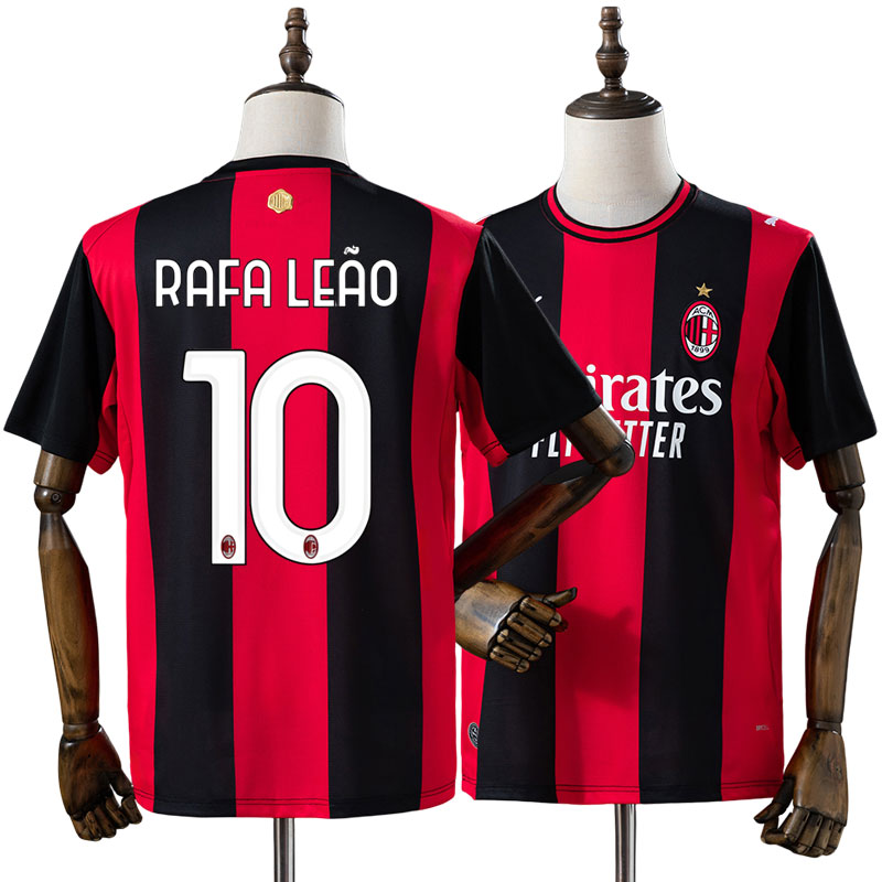 AC Milan 2026/27 Rafael Leão 10 Hemmaställ Herr Röd Svart Matchtröja