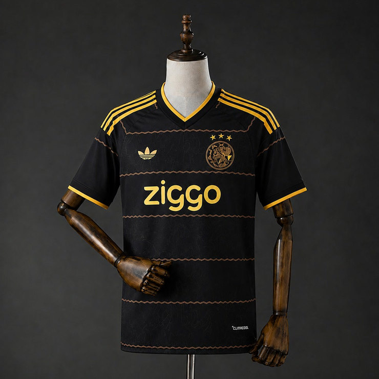 Ajax 2026/27 Bortaställ Herr Svart Kortärmad Matchtröja