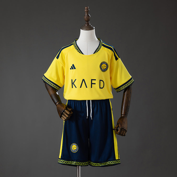 Al-Nassr 2026/27 Hemmaställ Barn Gul Fotbollsställ med Shorts