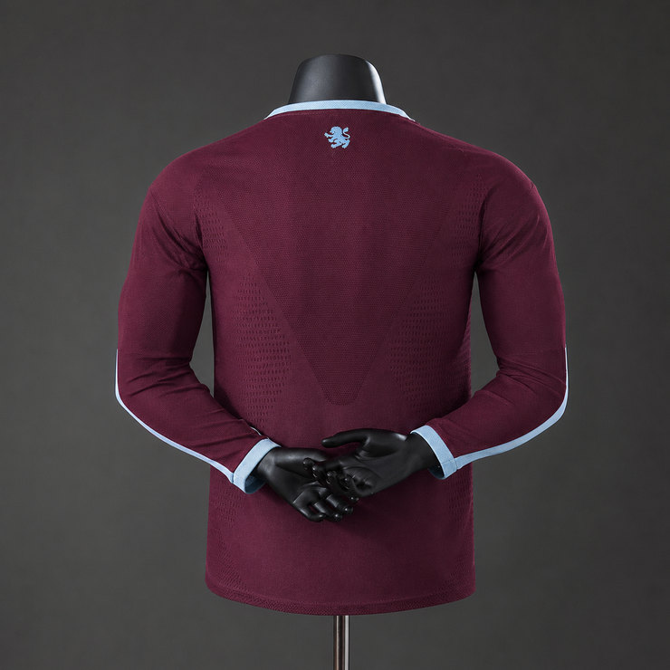 Aston Villa 2026/27 Hemmaställ Spelarversion Herr Vinröd Långärmad Matchtröja-1