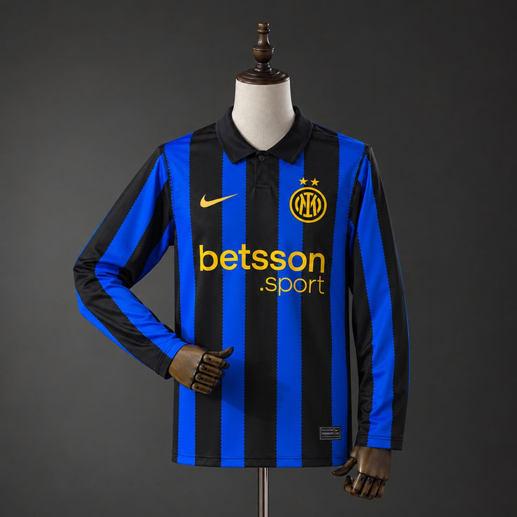 Inter Milan 2026/27 Hemmaställ Herr Svart och Blå Långärmad Matchtröja
